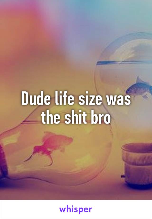 Dude life size was the shit bro