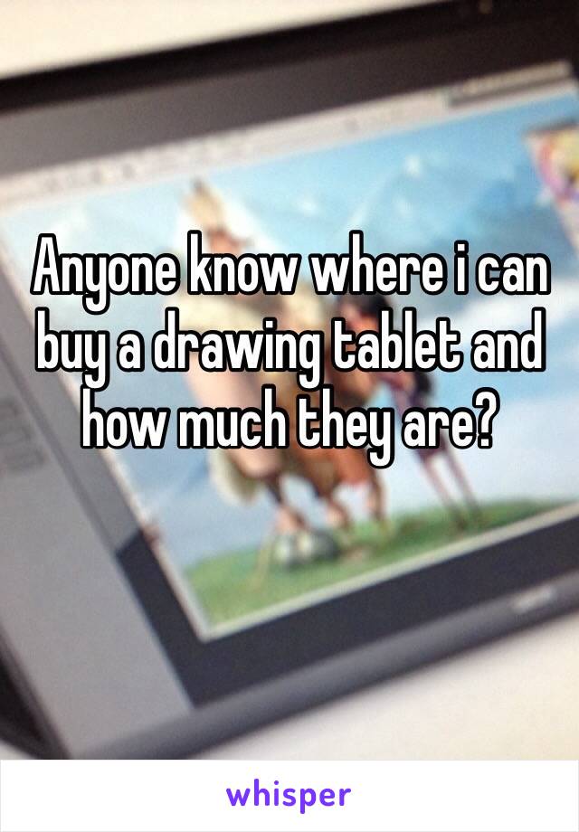 Anyone know where i can buy a drawing tablet and how much they are?