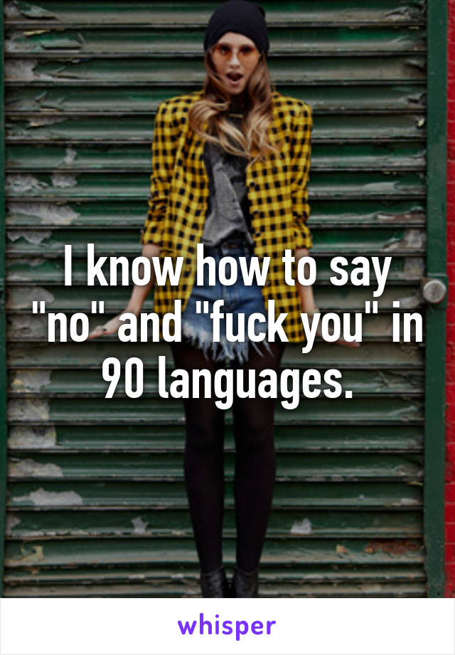 I know how to say "no" and "fuck you" in 90 languages.