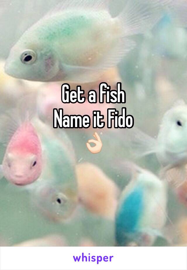 Get a fish
Name it Fido
👌🏻
