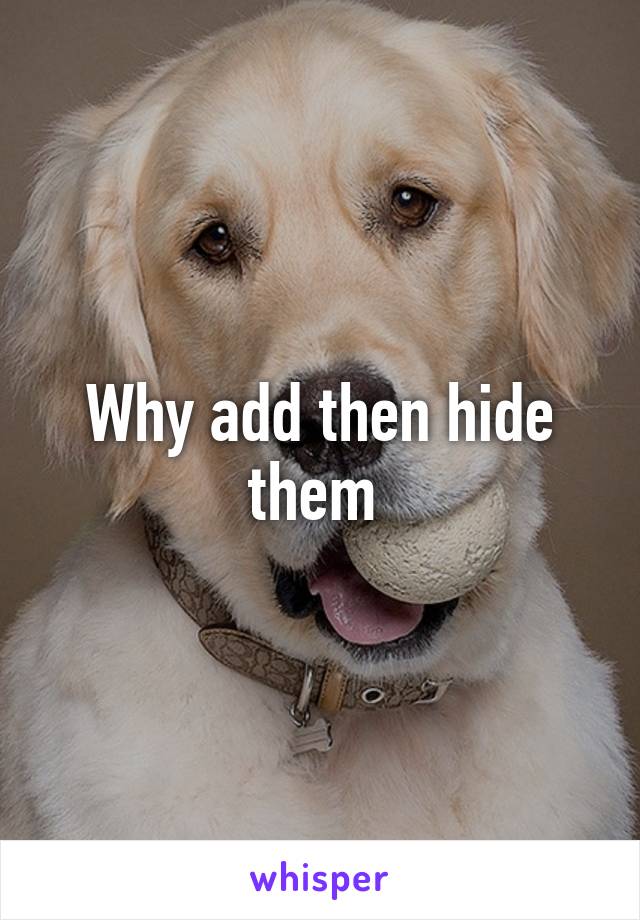 Why add then hide them 