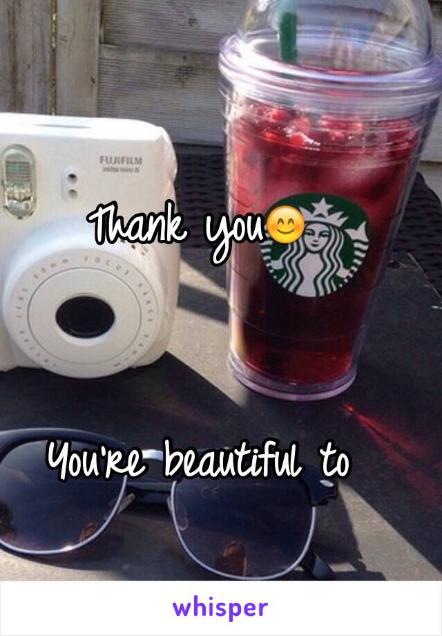 Thank you😊


You're beautiful to