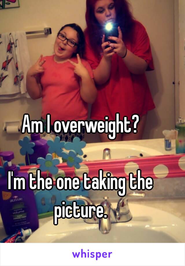 Am I overweight?

I'm the one taking the picture. 