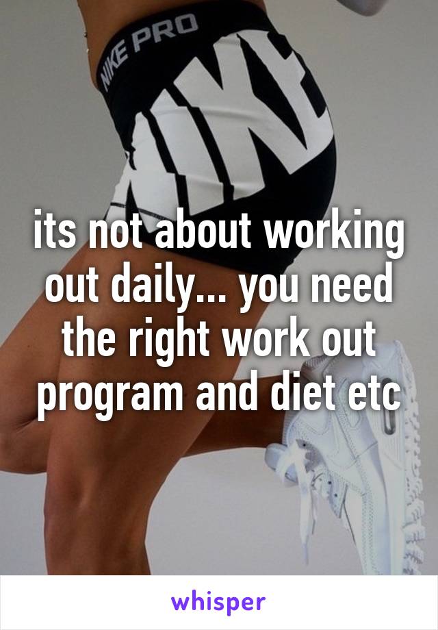 its not about working out daily... you need the right work out program and diet etc