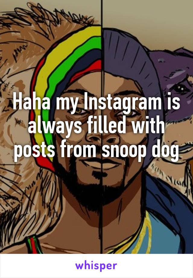 Haha my Instagram is always filled with posts from snoop dog 