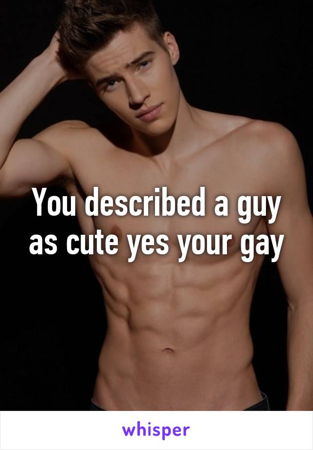 You described a guy as cute yes your gay