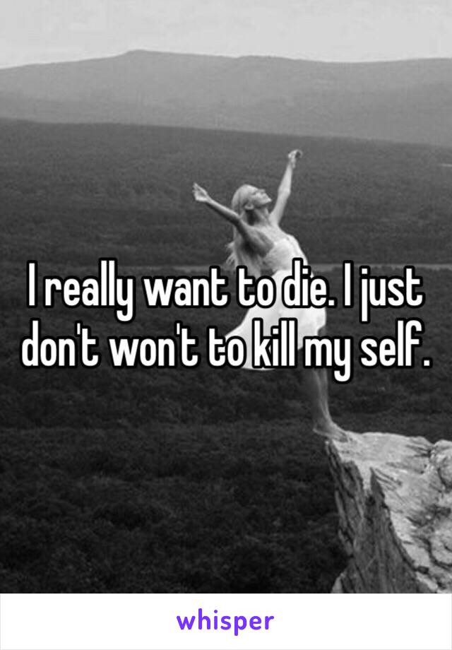 I really want to die. I just don't won't to kill my self.