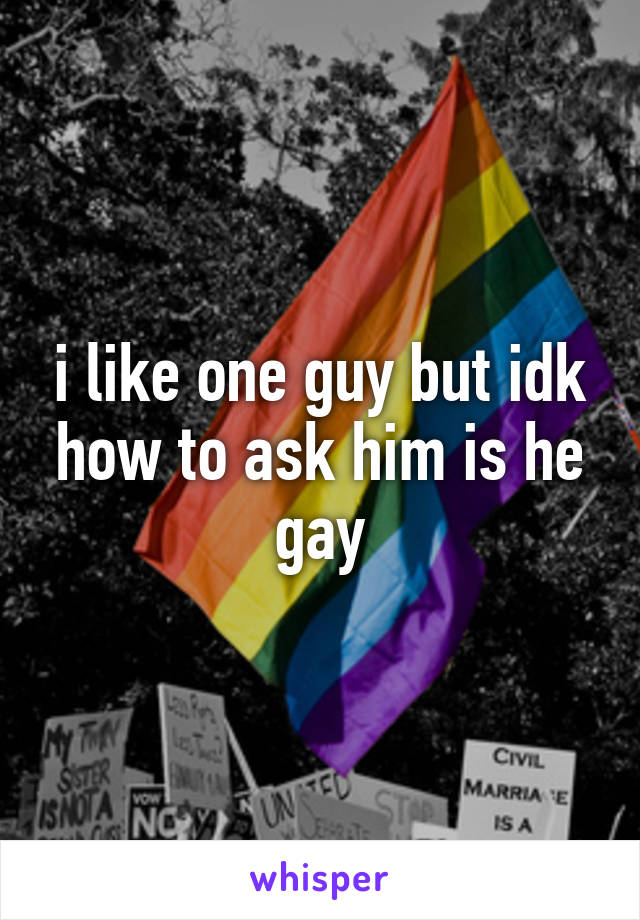 i like one guy but idk how to ask him is he gay