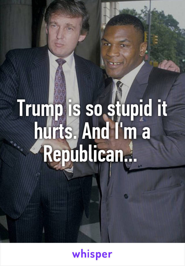 Trump is so stupid it hurts. And I'm a Republican... 