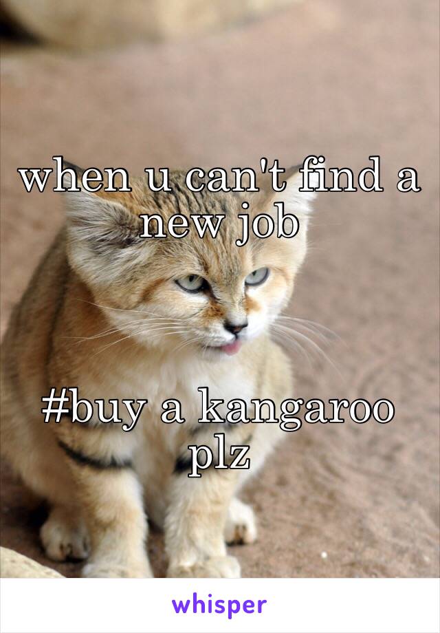 when u can't find a new job



#buy a kangaroo plz