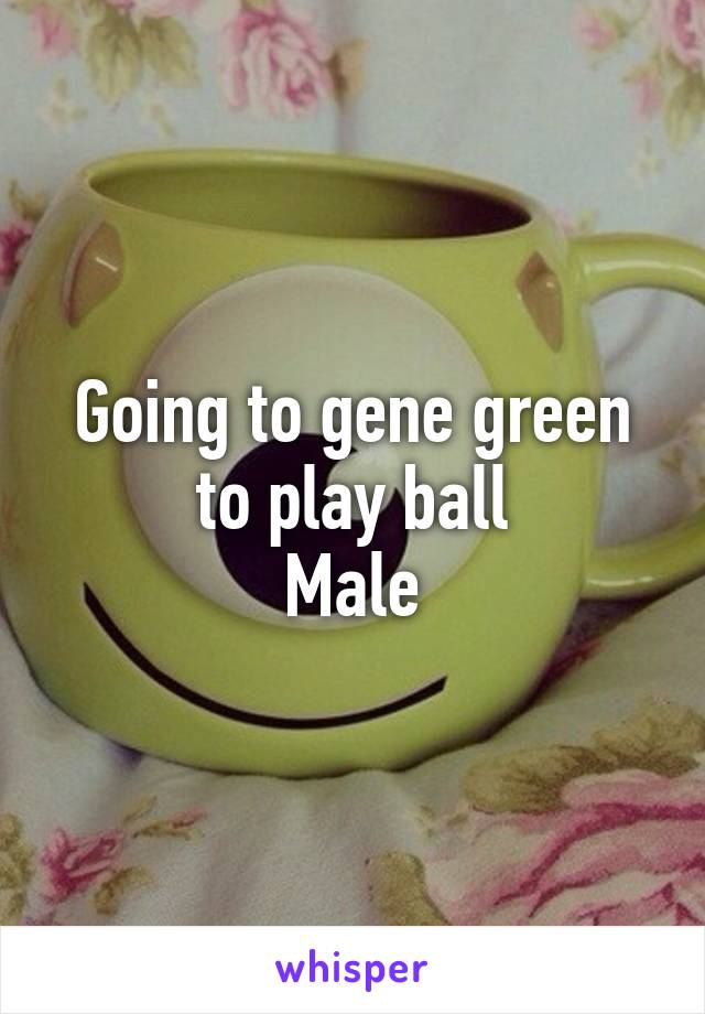 Going to gene green to play ball
Male