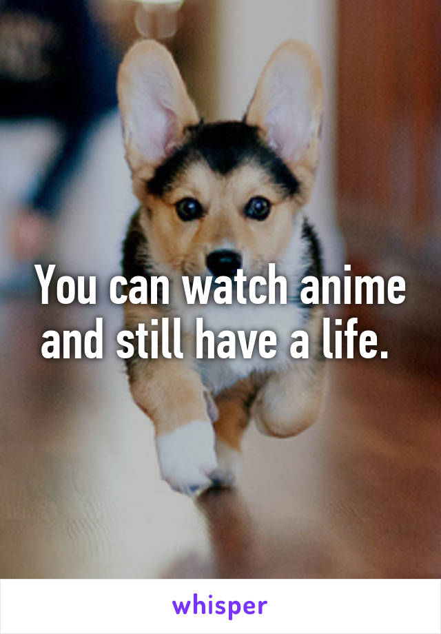 You can watch anime and still have a life. 