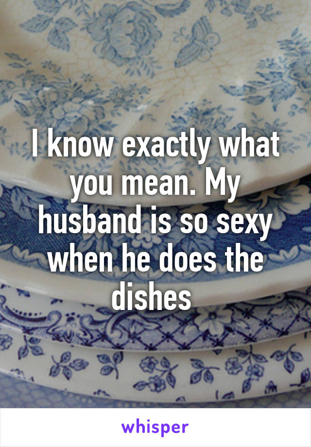 I know exactly what you mean. My husband is so sexy when he does the dishes 