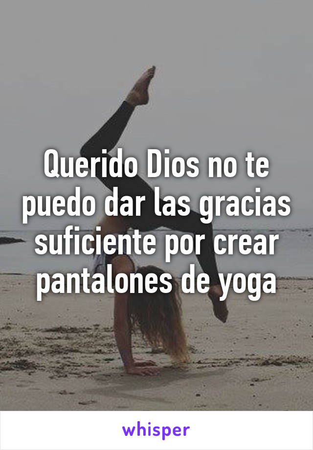 Querido Dios no te puedo dar las gracias suficiente por crear pantalones de yoga