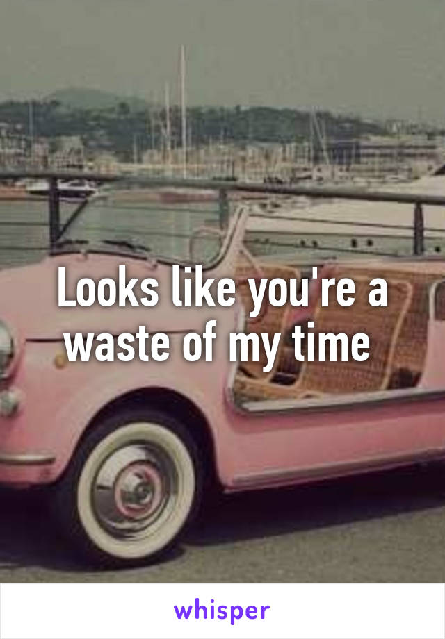 Looks like you're a waste of my time 