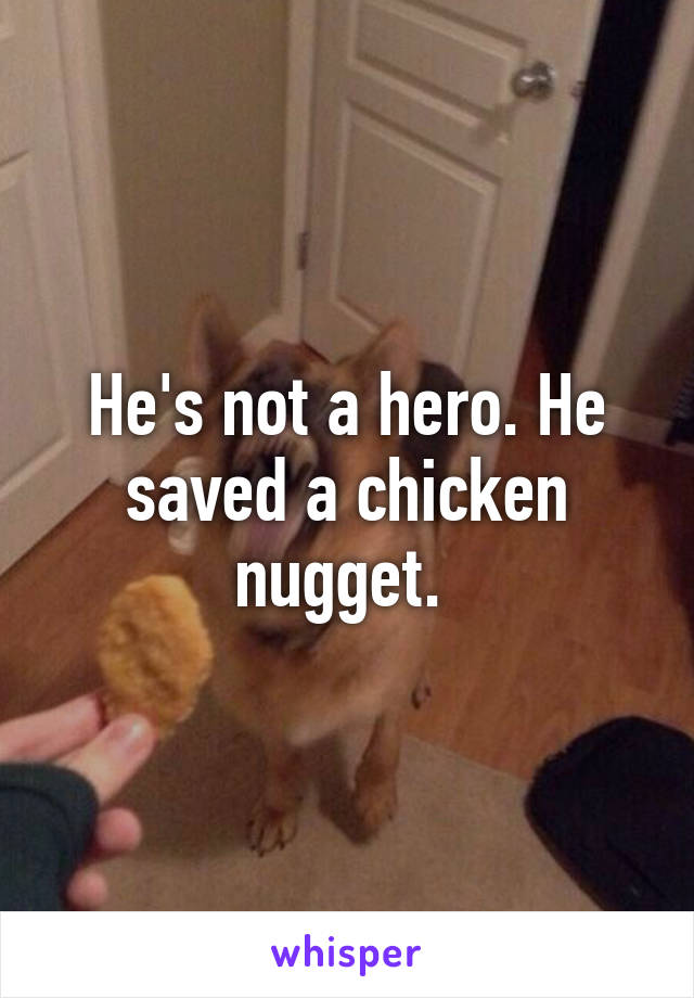 He's not a hero. He saved a chicken nugget. 