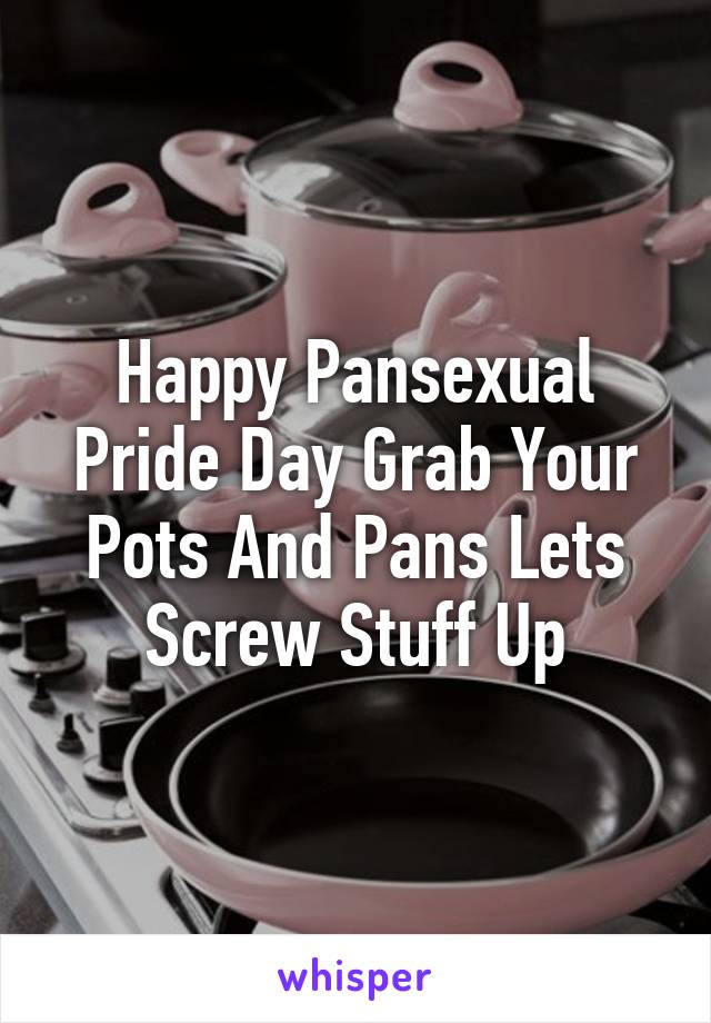 Happy Pansexual Pride Day Grab Your Pots And Pans Lets Screw Stuff Up