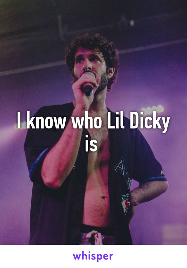 I know who Lil Dicky is 