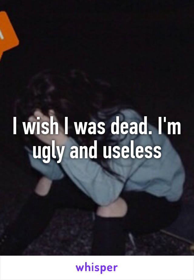 I wish I was dead. I'm ugly and useless