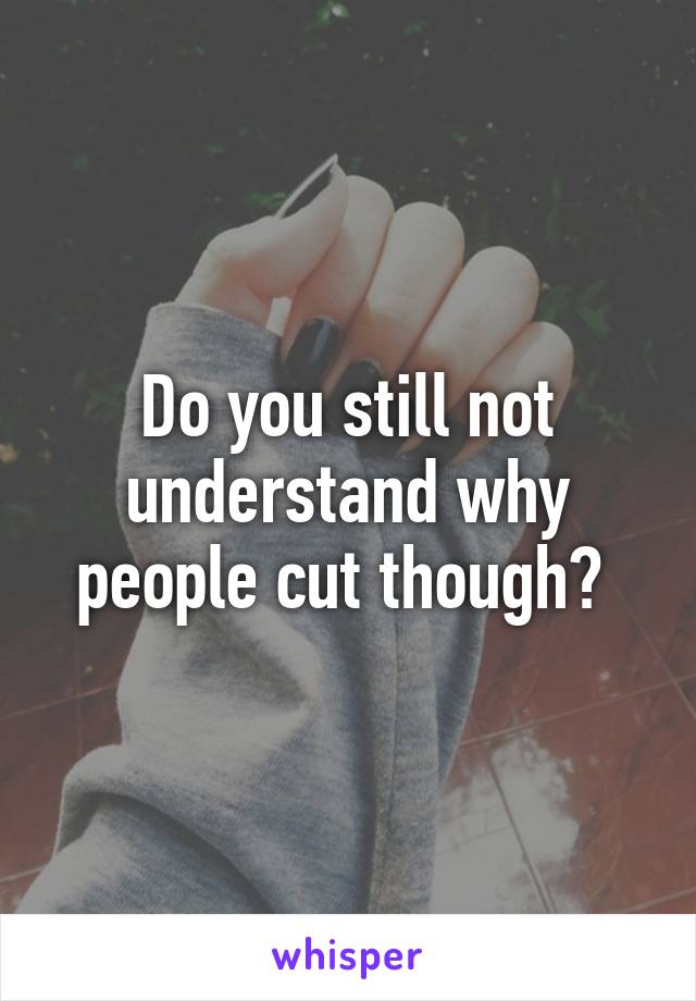 Do you still not understand why people cut though? 