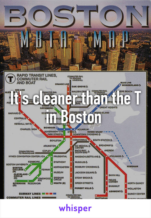 It's cleaner than the T in Boston 