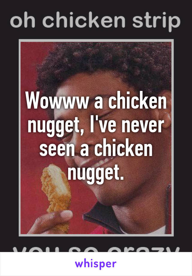 Wowww a chicken nugget, I've never seen a chicken nugget.