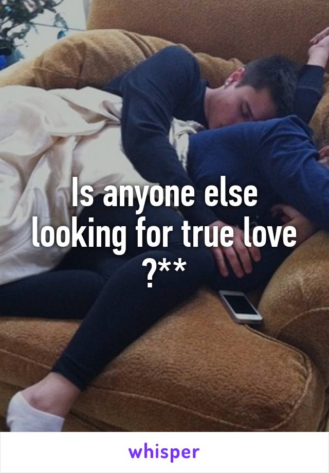 Is anyone else looking for true love ?**