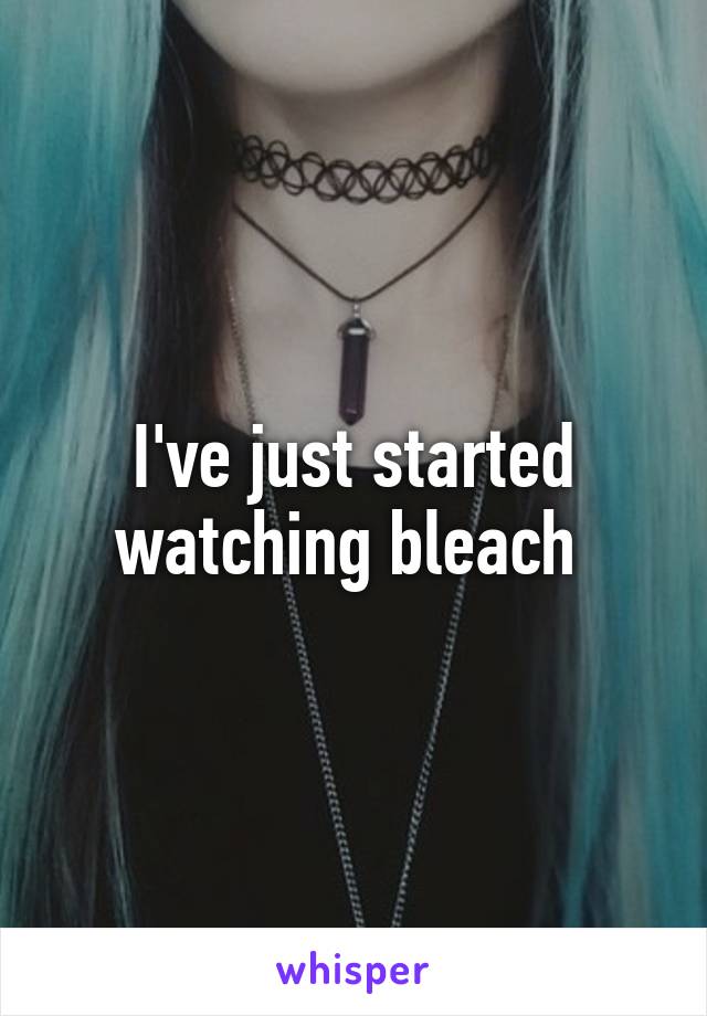 I've just started watching bleach 