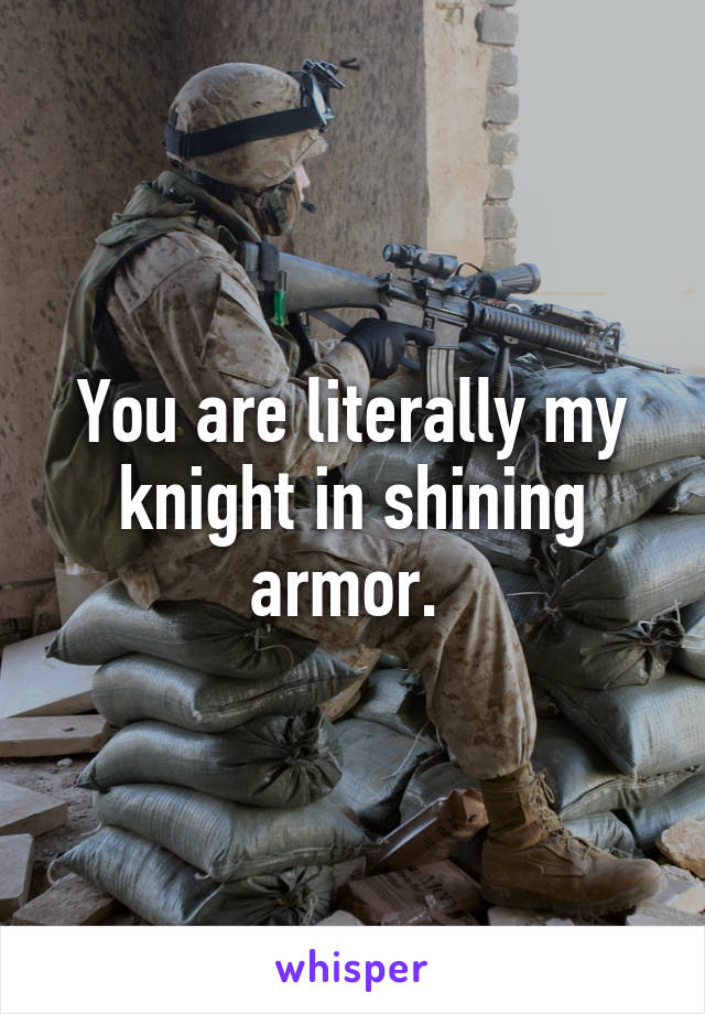 You are literally my knight in shining armor. 