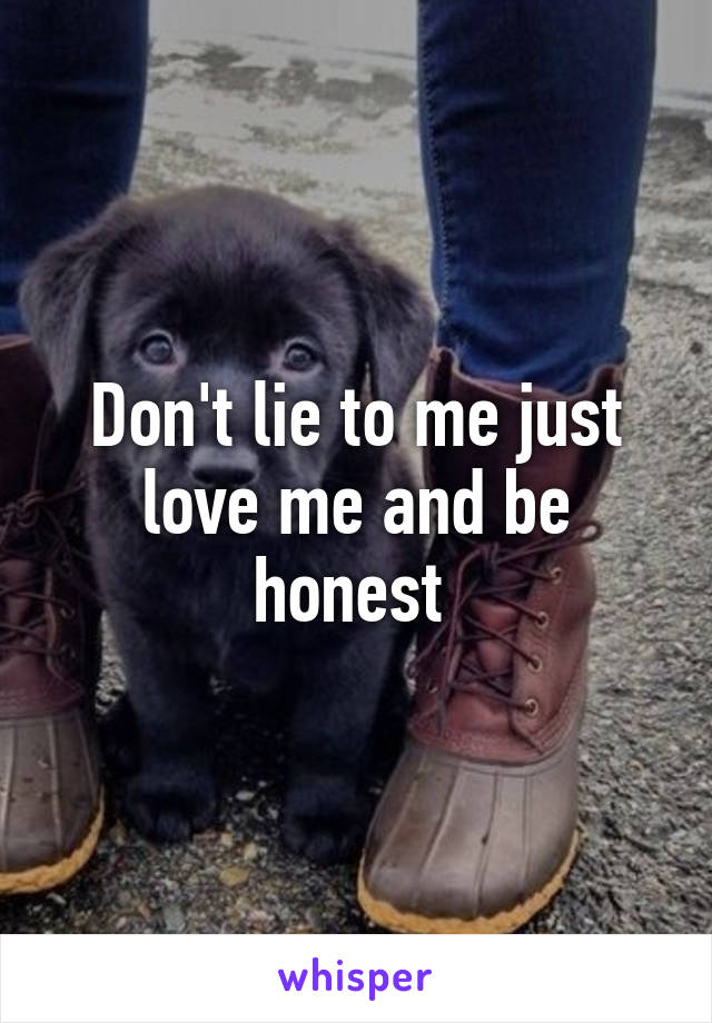 Don't lie to me just love me and be honest 