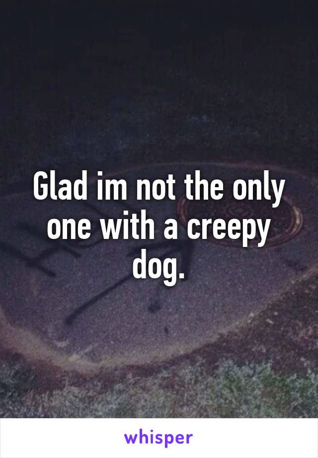 Glad im not the only one with a creepy dog.