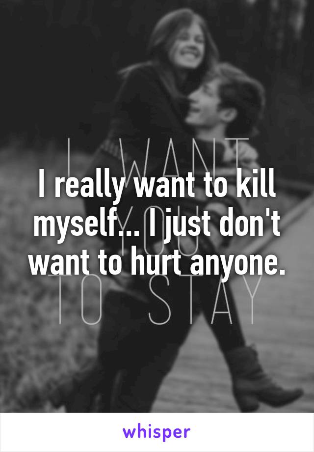 I really want to kill myself... I just don't want to hurt anyone.