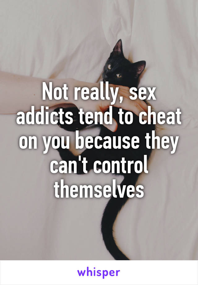 Not really, sex addicts tend to cheat on you because they can't control themselves