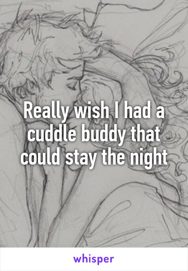 Really wish I had a cuddle buddy that could stay the night