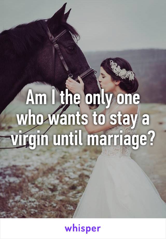 Am I the only one who wants to stay a virgin until marriage?