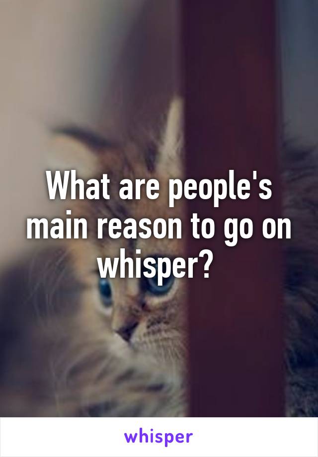 What are people's main reason to go on whisper? 