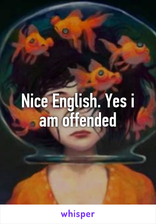 Nice English. Yes i am offended