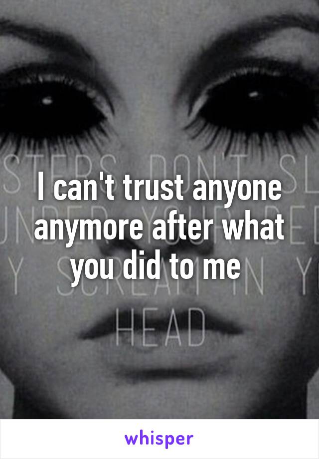 I can't trust anyone anymore after what you did to me 