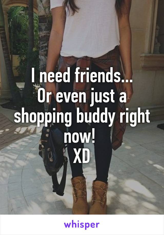 I need friends...
Or even just a shopping buddy right now! 
XD