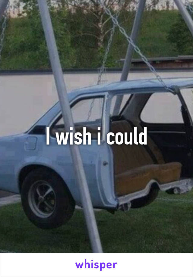 I wish i could