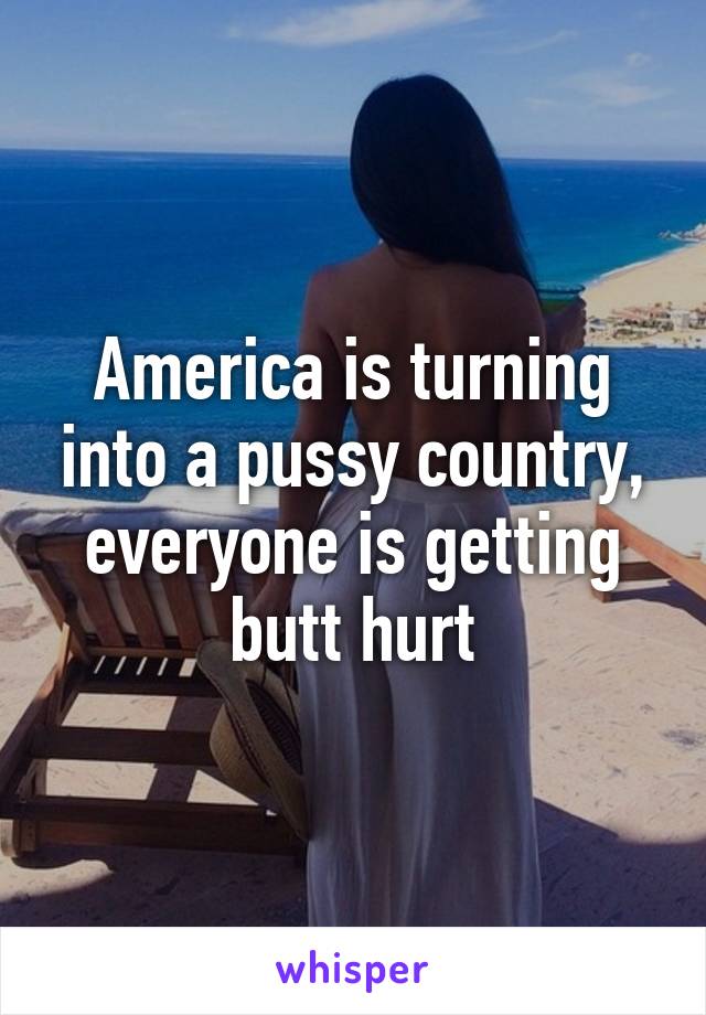 America is turning into a pussy country, everyone is getting butt hurt