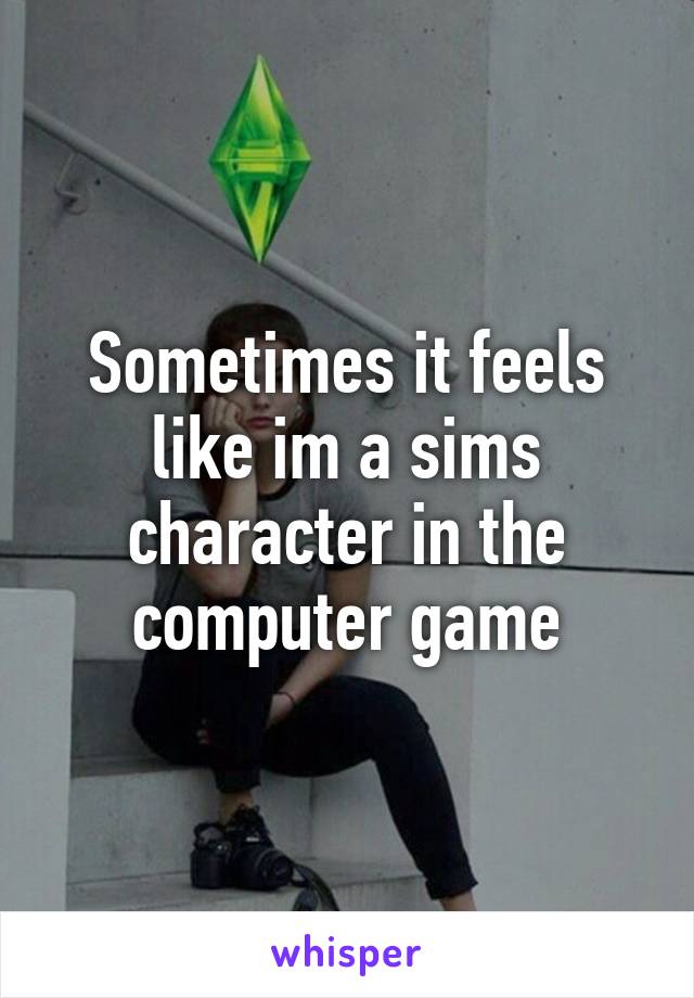 Sometimes it feels like im a sims character in the computer game