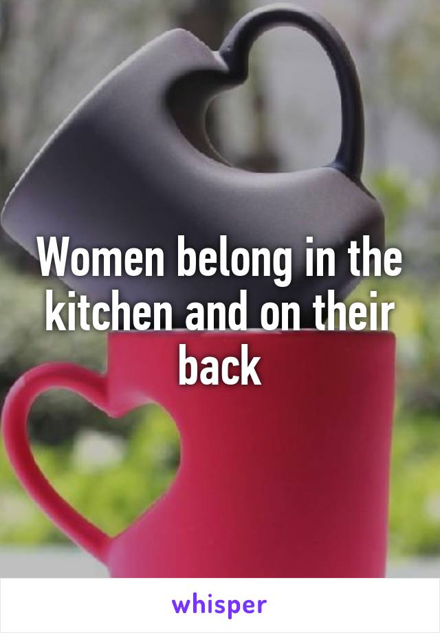 Women belong in the kitchen and on their back