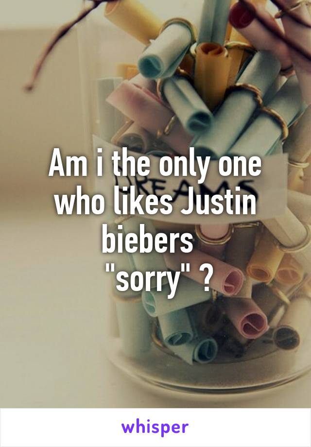 Am i the only one who likes Justin biebers  
 "sorry" ?