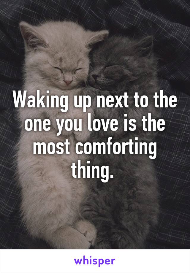 Waking up next to the one you love is the most comforting thing. 