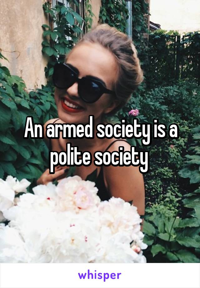 An armed society is a polite society 