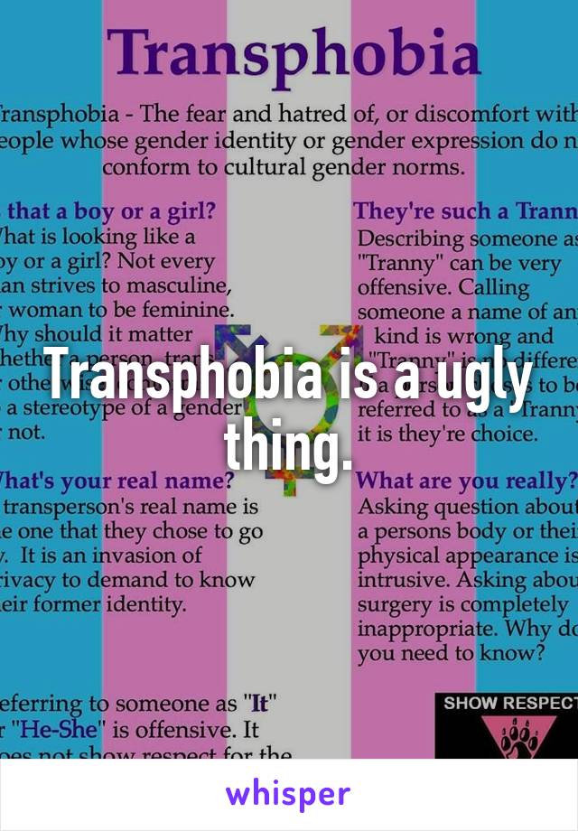 Transphobia is a ugly thing.