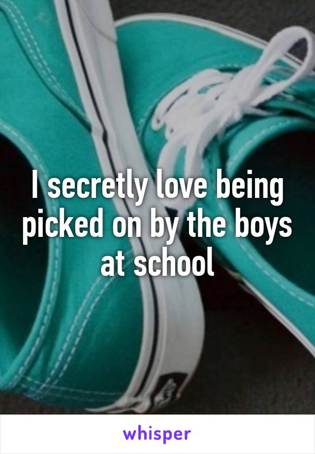 I secretly love being picked on by the boys at school