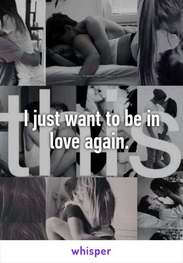 I just want to be in love again. 