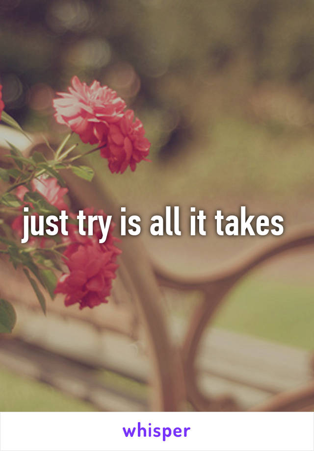 just try is all it takes 